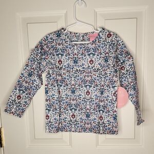 Bisby Kids White Top Deer and Floral Print Size 5 NWT